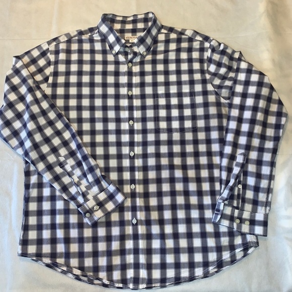 Merona Men’s Plaid Blue Button Shirt XL - Picture 1 of 11